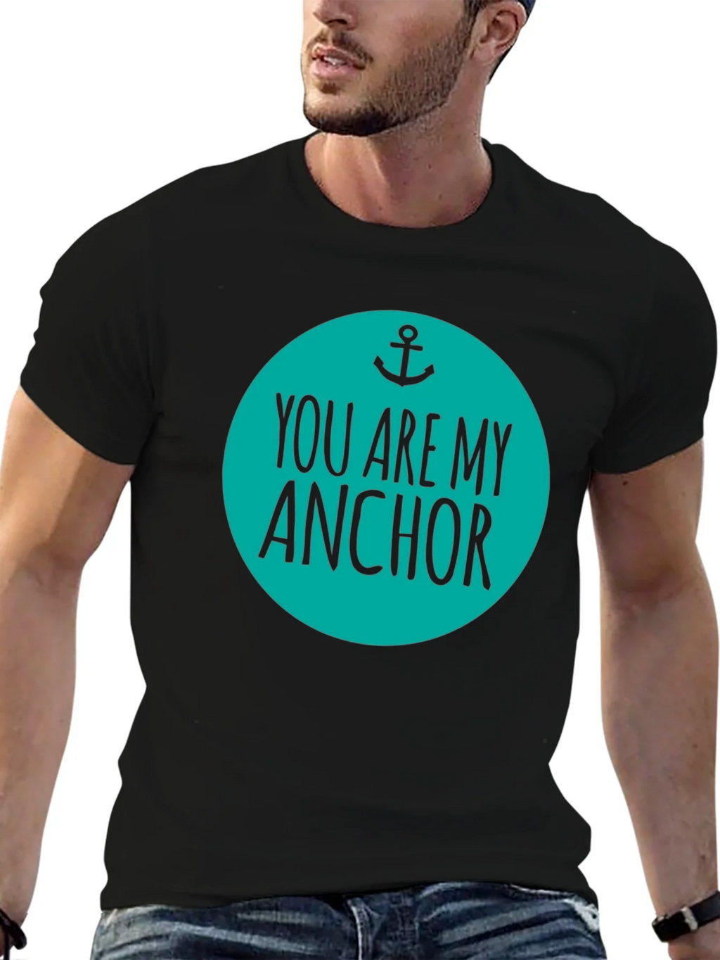You Are My Anchor Graphic Tee - Mens Black Cotton Blend product image 6