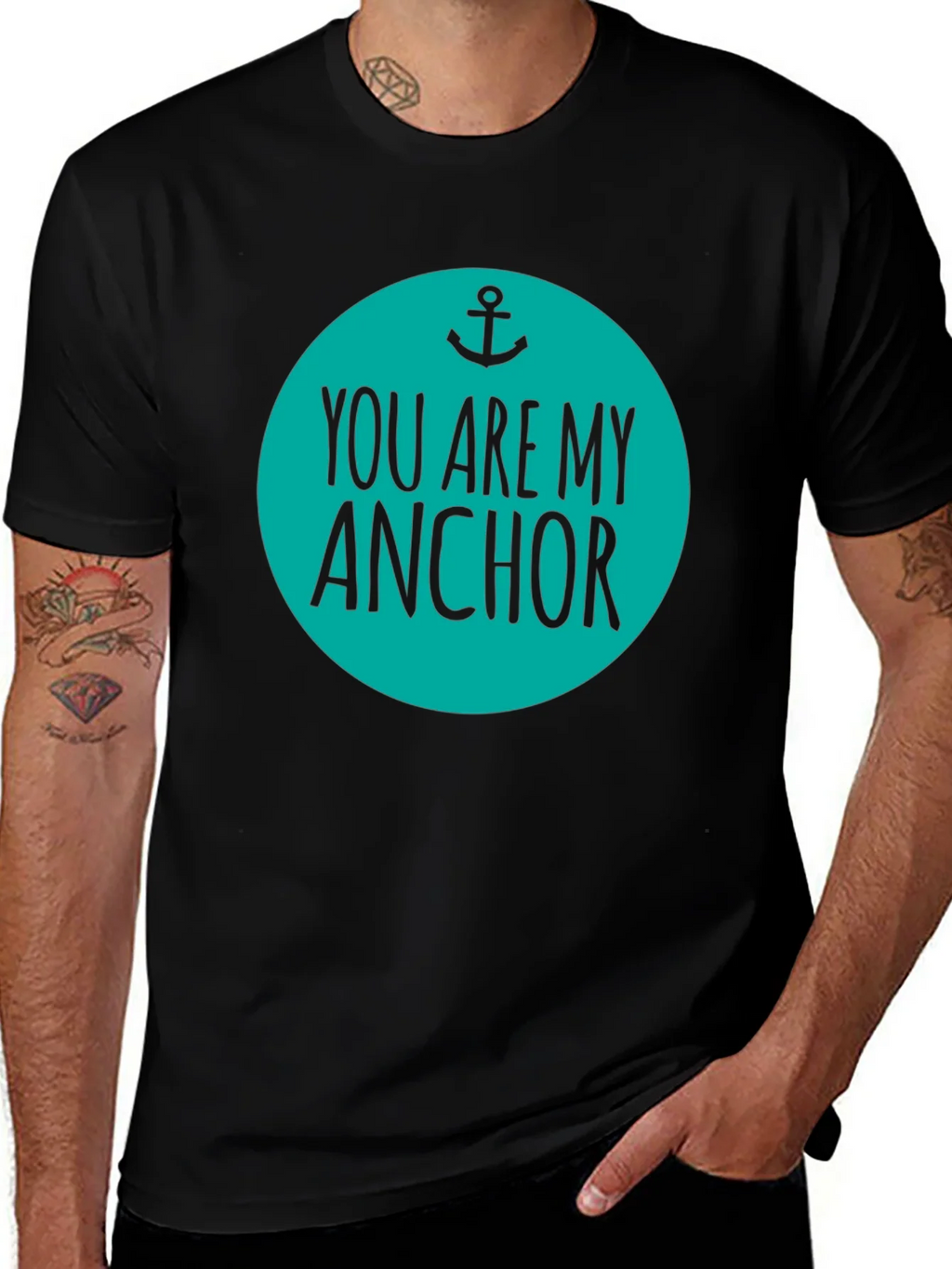 You Are My Anchor Graphic Tee - Mens Black Cotton Blend product image 1