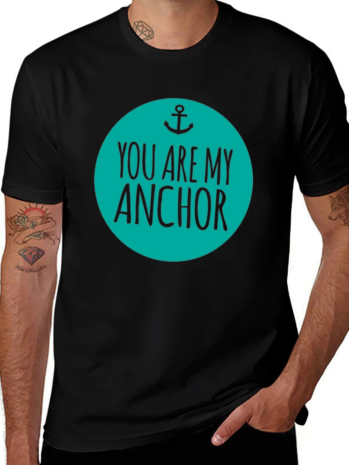 You Are My Anchor Graphic Tee - Mens Black Cotton Blend product image 1