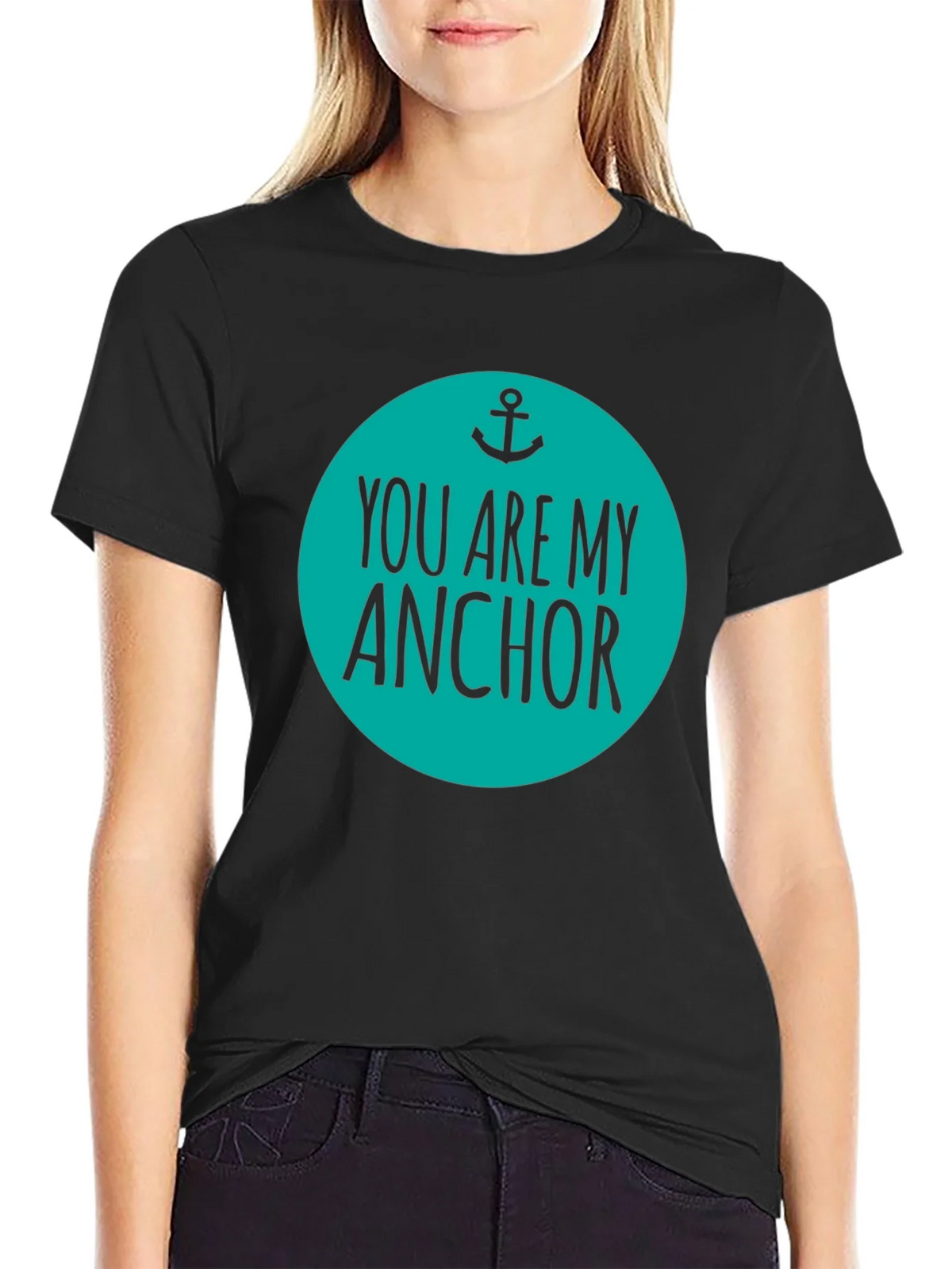 You Are My Anchor Graphic Tee - Mens Black Cotton Blend product image 2