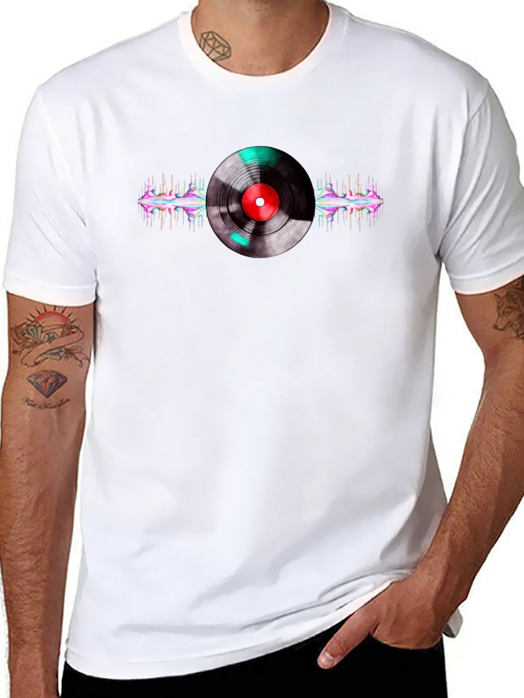 Vinyl Record Graphic Black T-Shirt product image 7