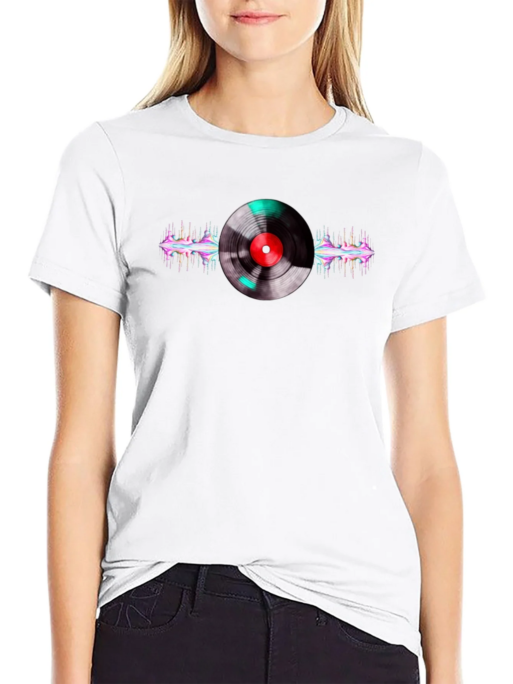 Vinyl Record Graphic Black T-Shirt product image 8