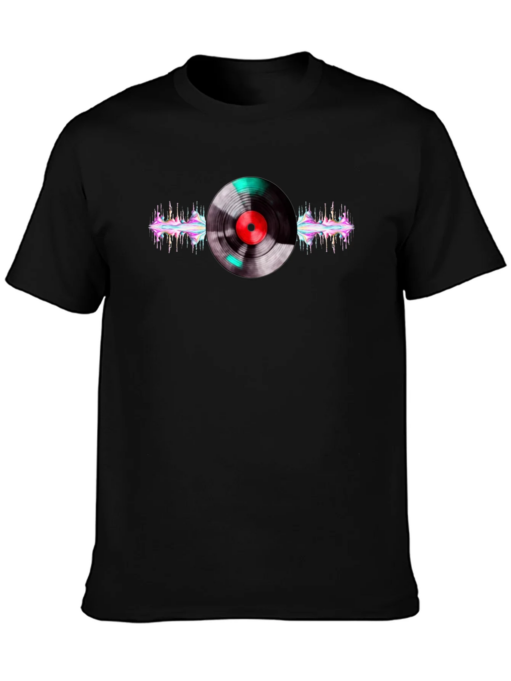 Vinyl Record Graphic Black T-Shirt product image 3
