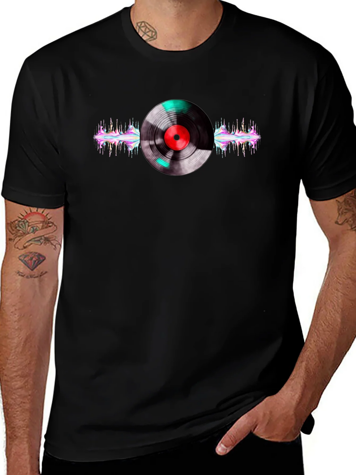 Vinyl Record Graphic Black T-Shirt product image 1