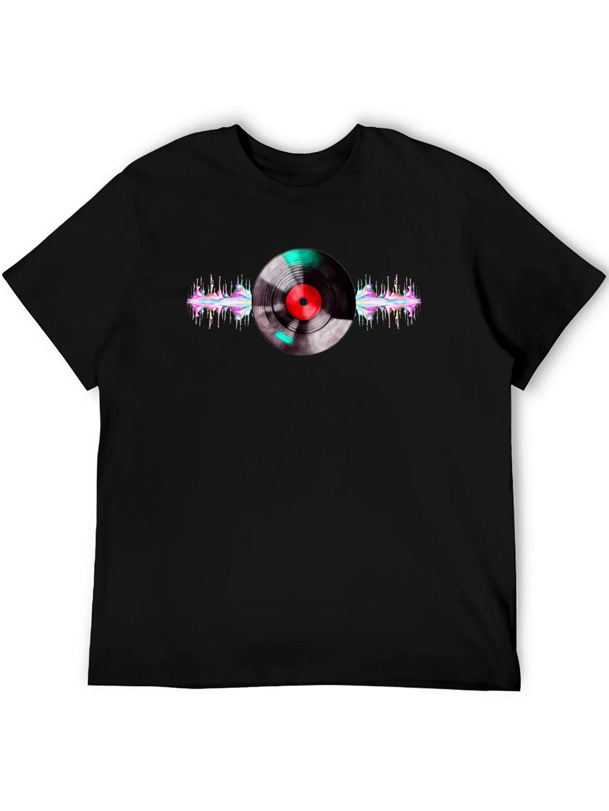 Vinyl Record Graphic Black T-Shirt product image 5