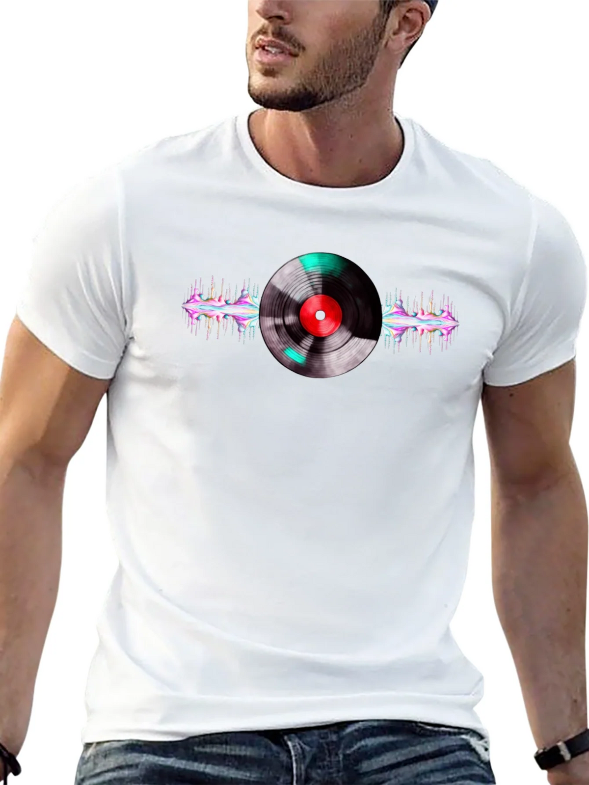 Vinyl Record Graphic Black T-Shirt product image 12