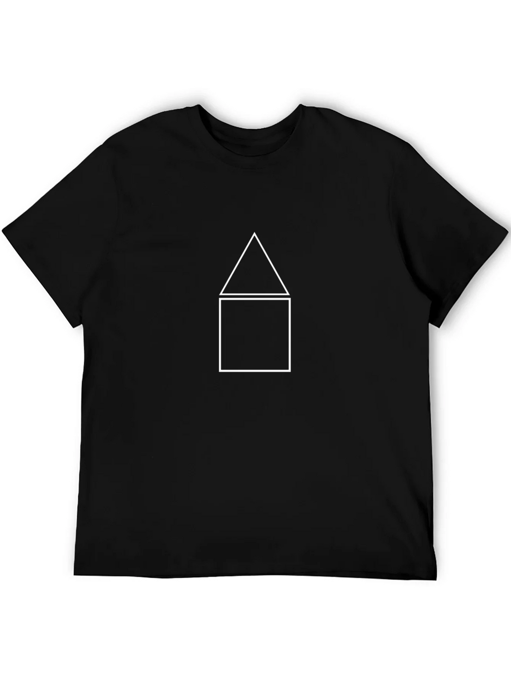 Minimalist House Graphic Tee - Black Cotton Casual Shirt product image 5