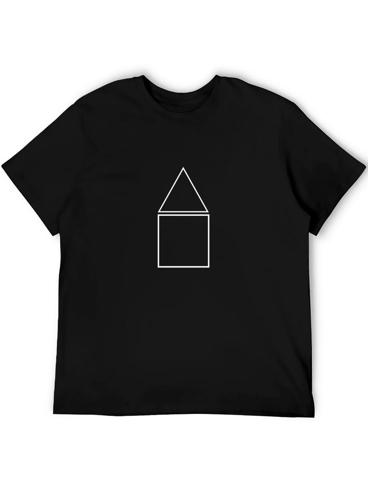 Minimalist House Graphic Tee - Black Cotton Casual Shirt product image 5