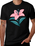 Gynaecology Lily Flower Black T-Shirt product image 1