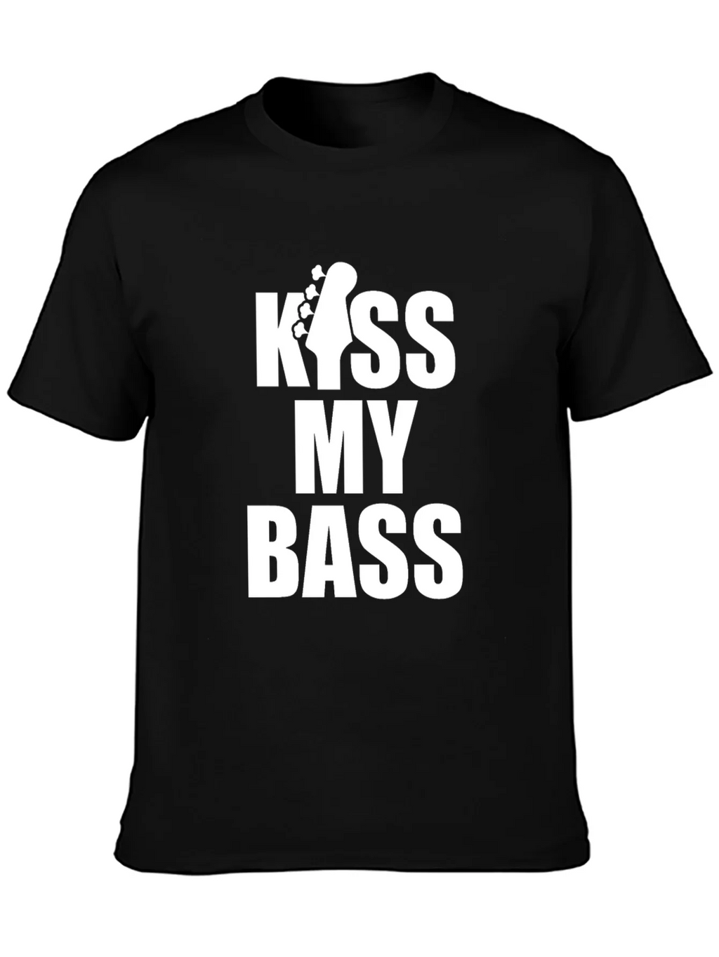 Kiss My Bass Guitar Black T-Shirt product image 3