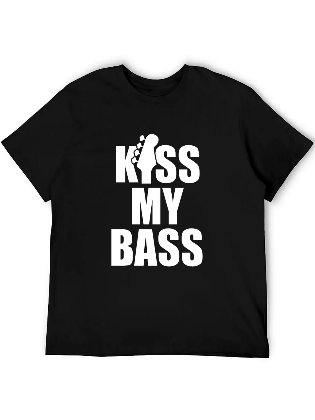 Kiss My Bass Guitar Black T-Shirt product image 5