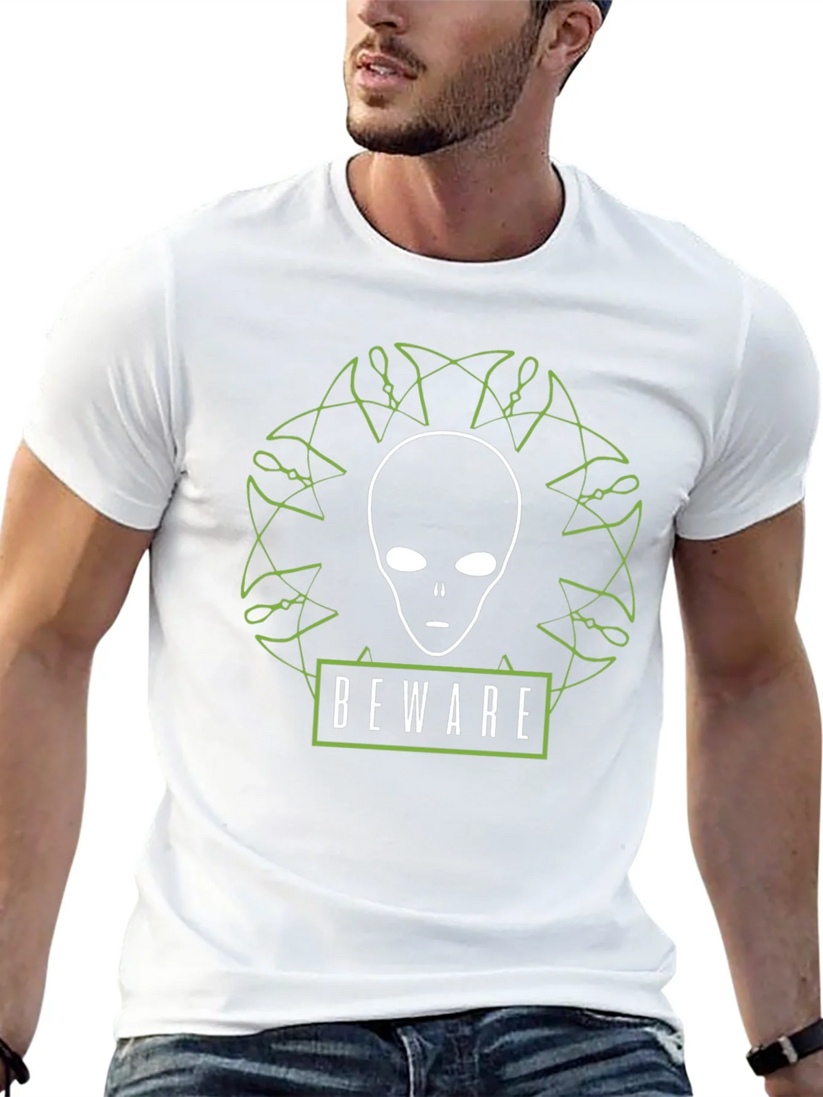 Beware Alien Graphic T-Shirt - Black product image 11
