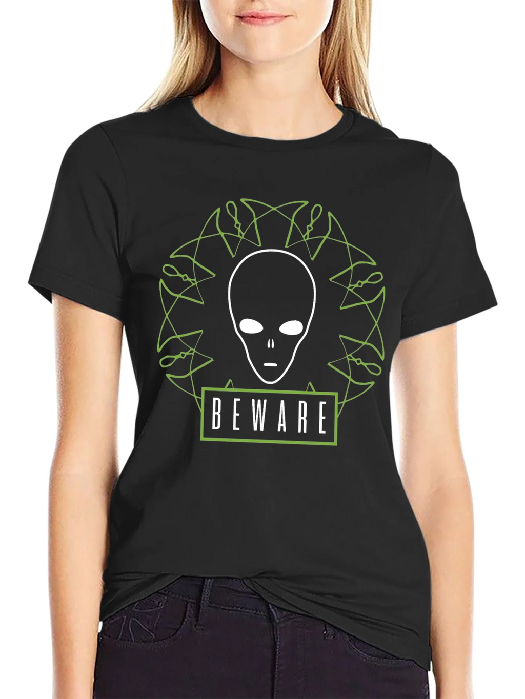 Beware Alien Graphic T-Shirt - Black product image 2