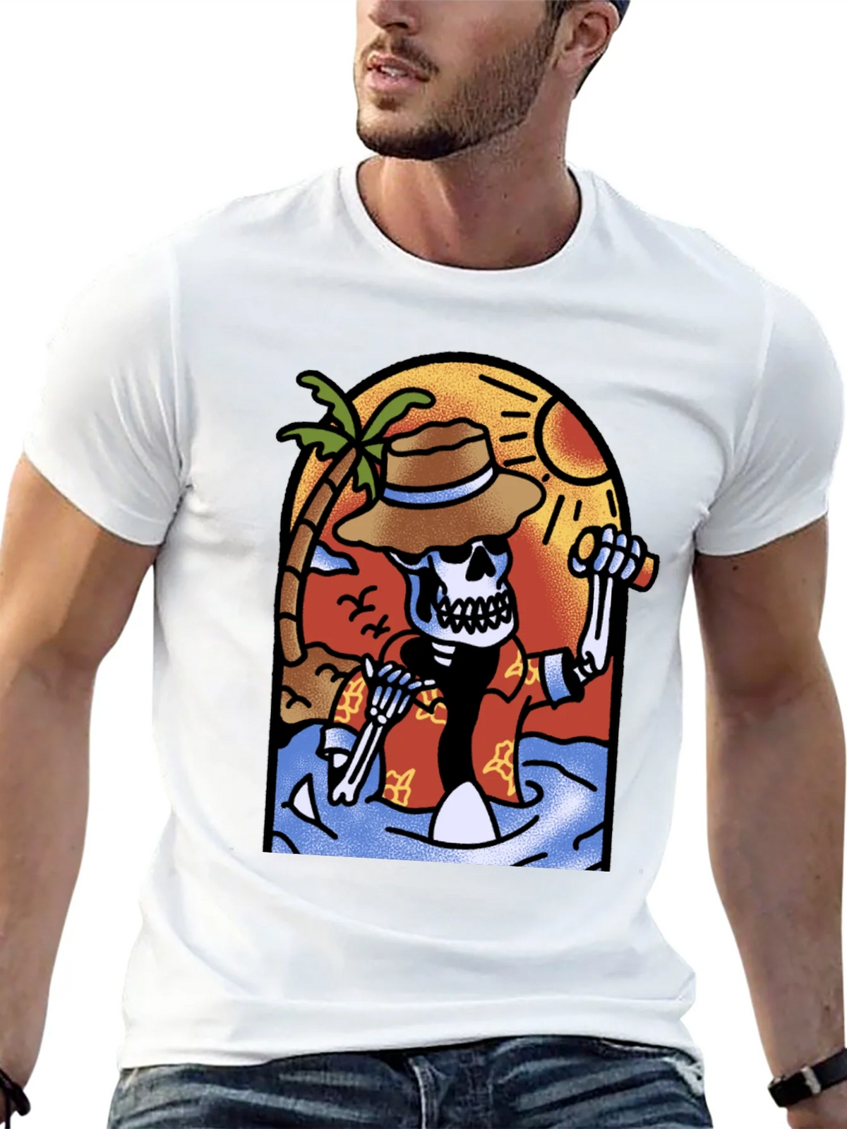 Tropical Skeleton Graphic T-Shirt product image 12