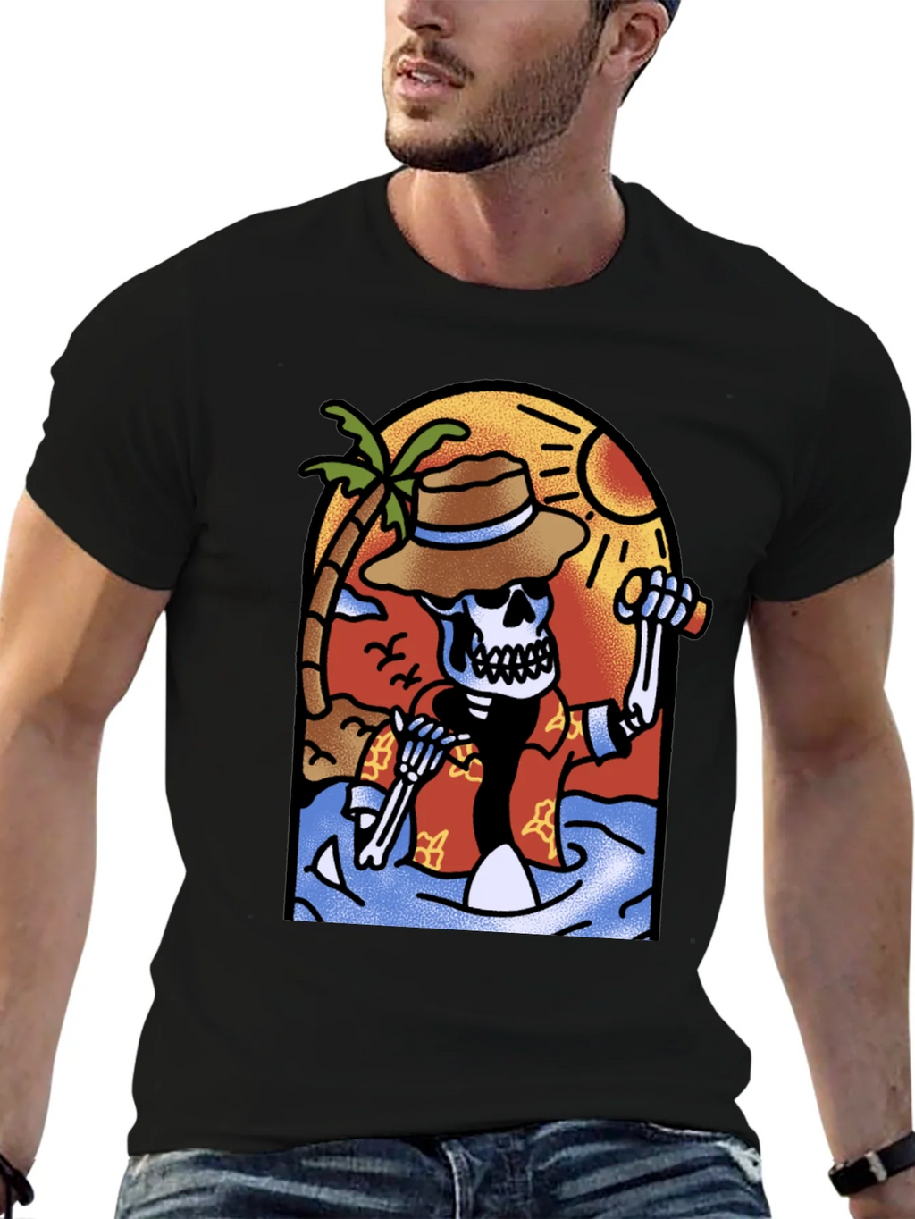 Tropical Skeleton Graphic T-Shirt product image 6