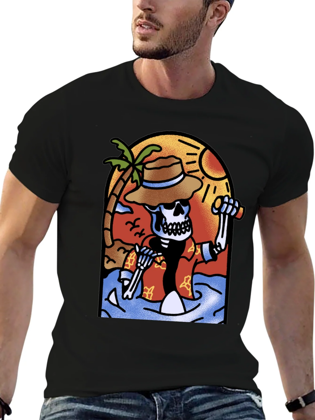 Tropical Skeleton Graphic T-Shirt product image 6