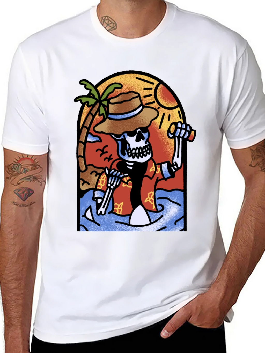 Tropical Skeleton Graphic T-Shirt product image 7