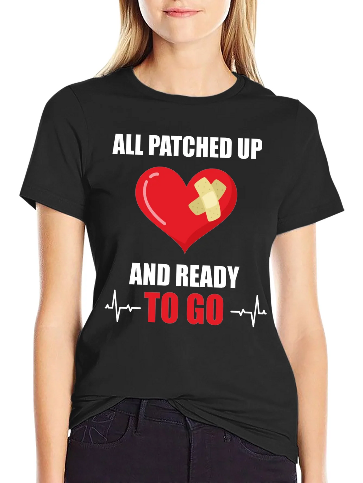 All Patched Up Heart Graphic T-Shirt product image 2