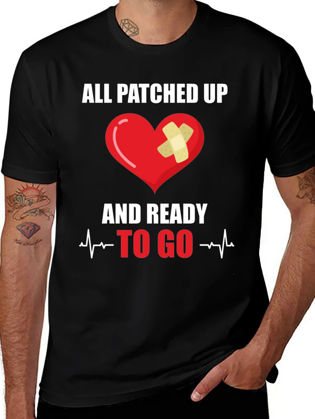 All Patched Up Heart Graphic T-Shirt product image 1