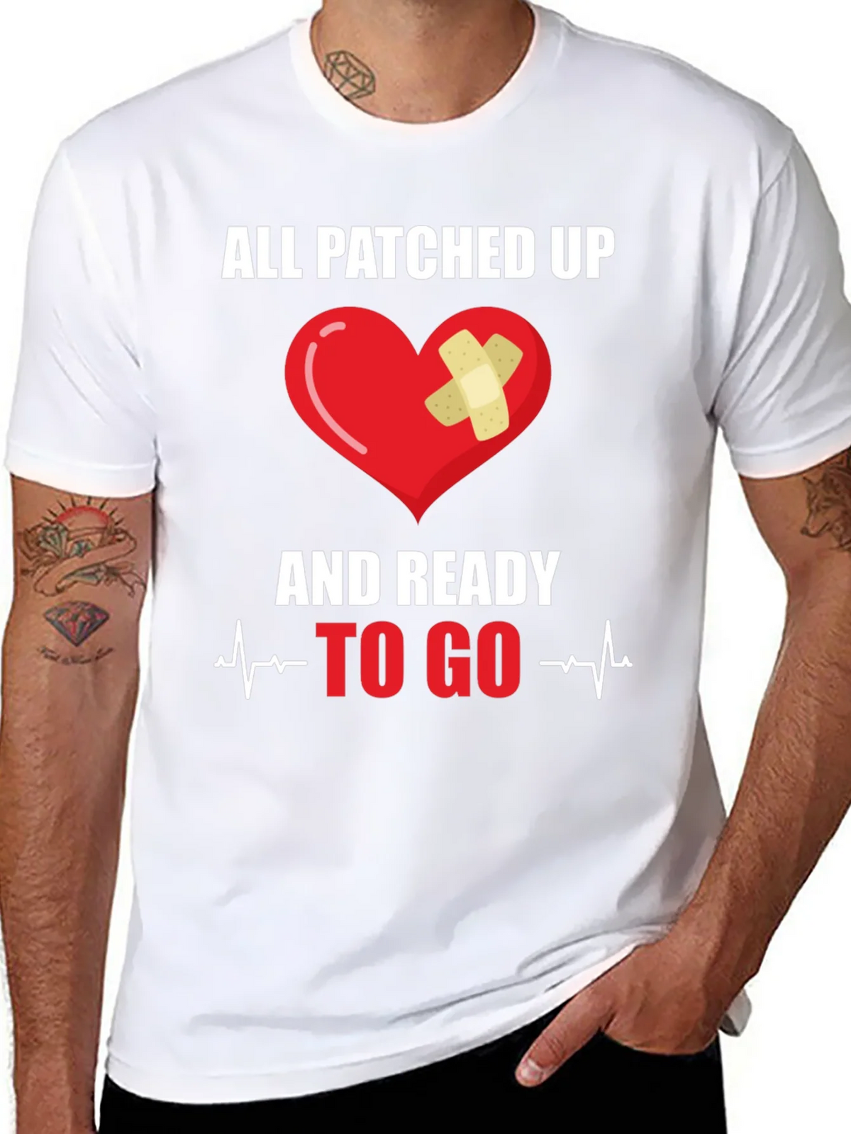 All Patched Up Heart Graphic T-Shirt product image 7