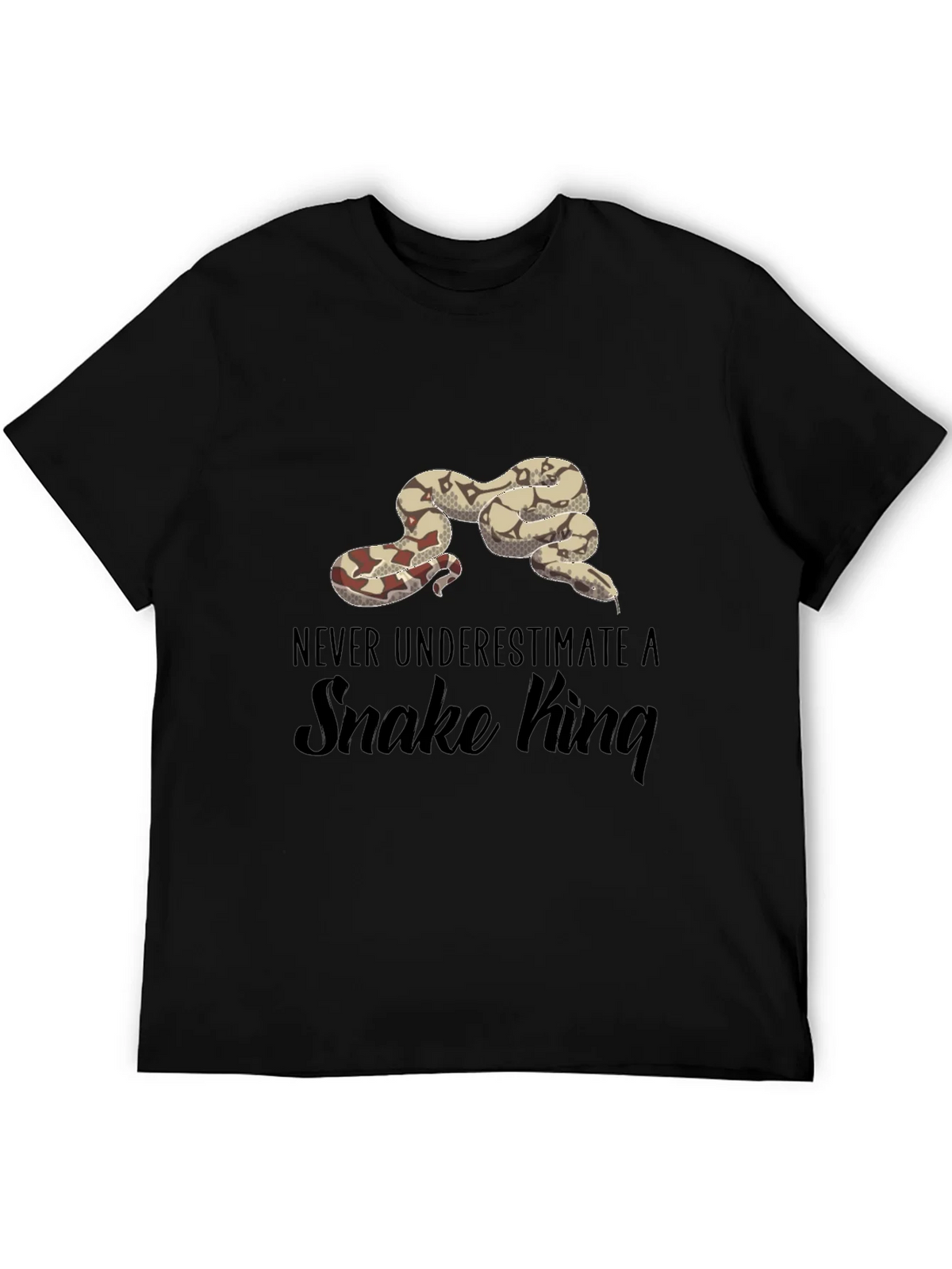 Never Underestimate A Snake King Black T-Shirt product image 5