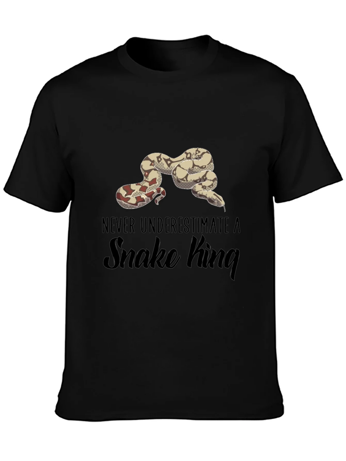 Never Underestimate A Snake King Black T-Shirt product image 3