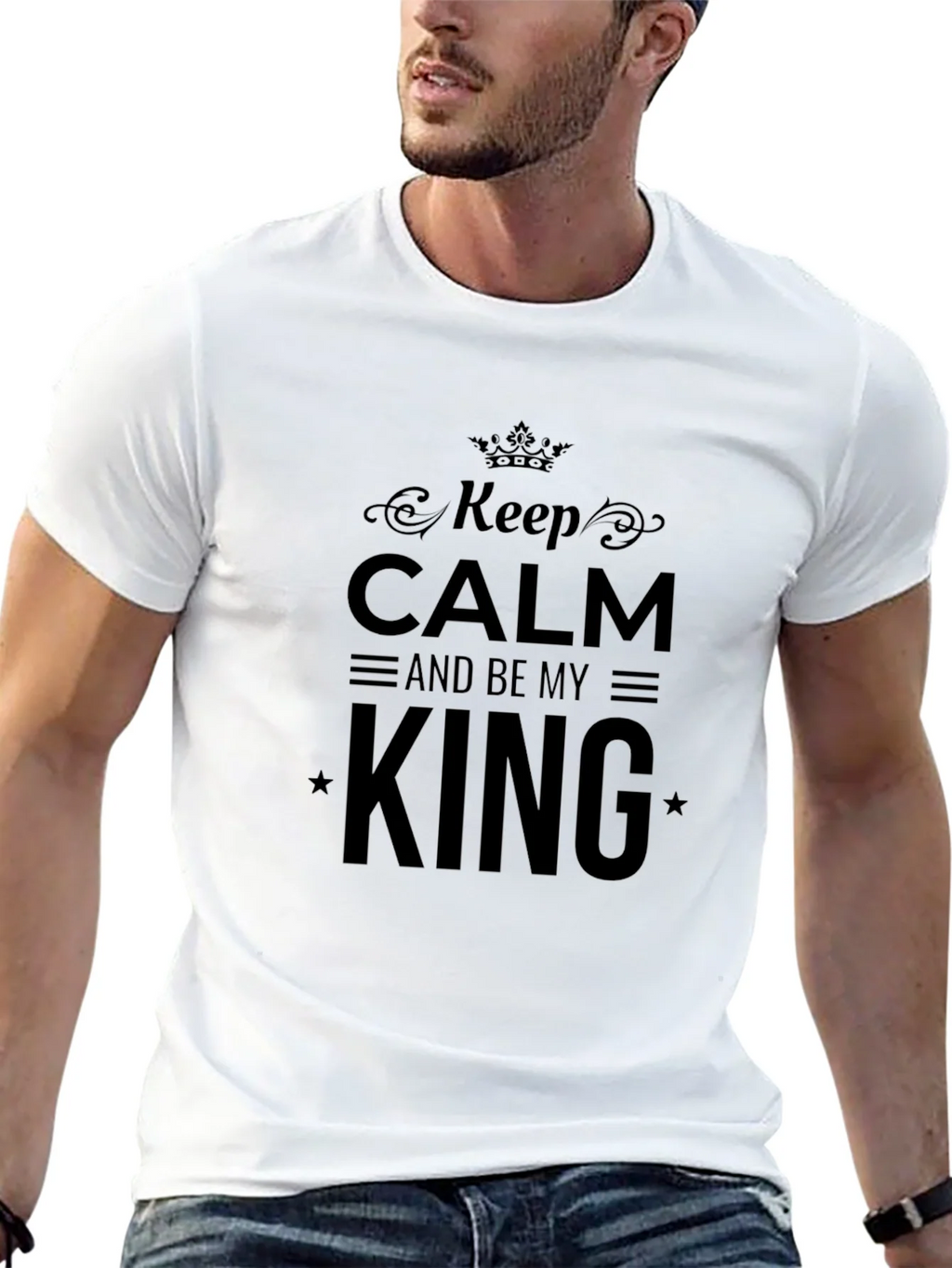 Keep Calm and Be My King Black T-Shirt product image 12