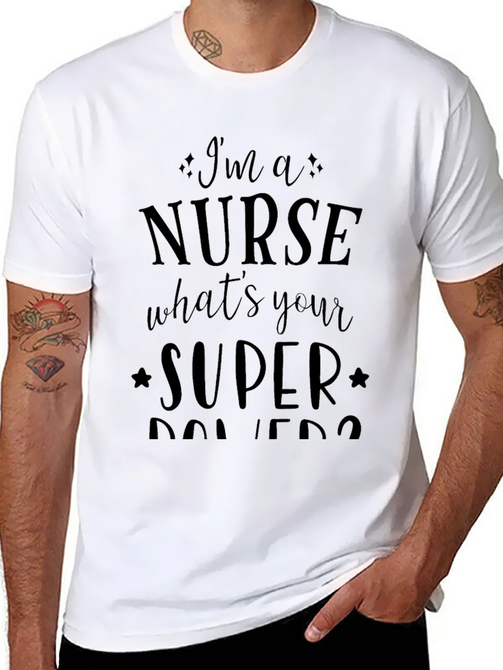 Nurse Superpowers Graphic Tee - Black Unisex T-Shirt product image 7