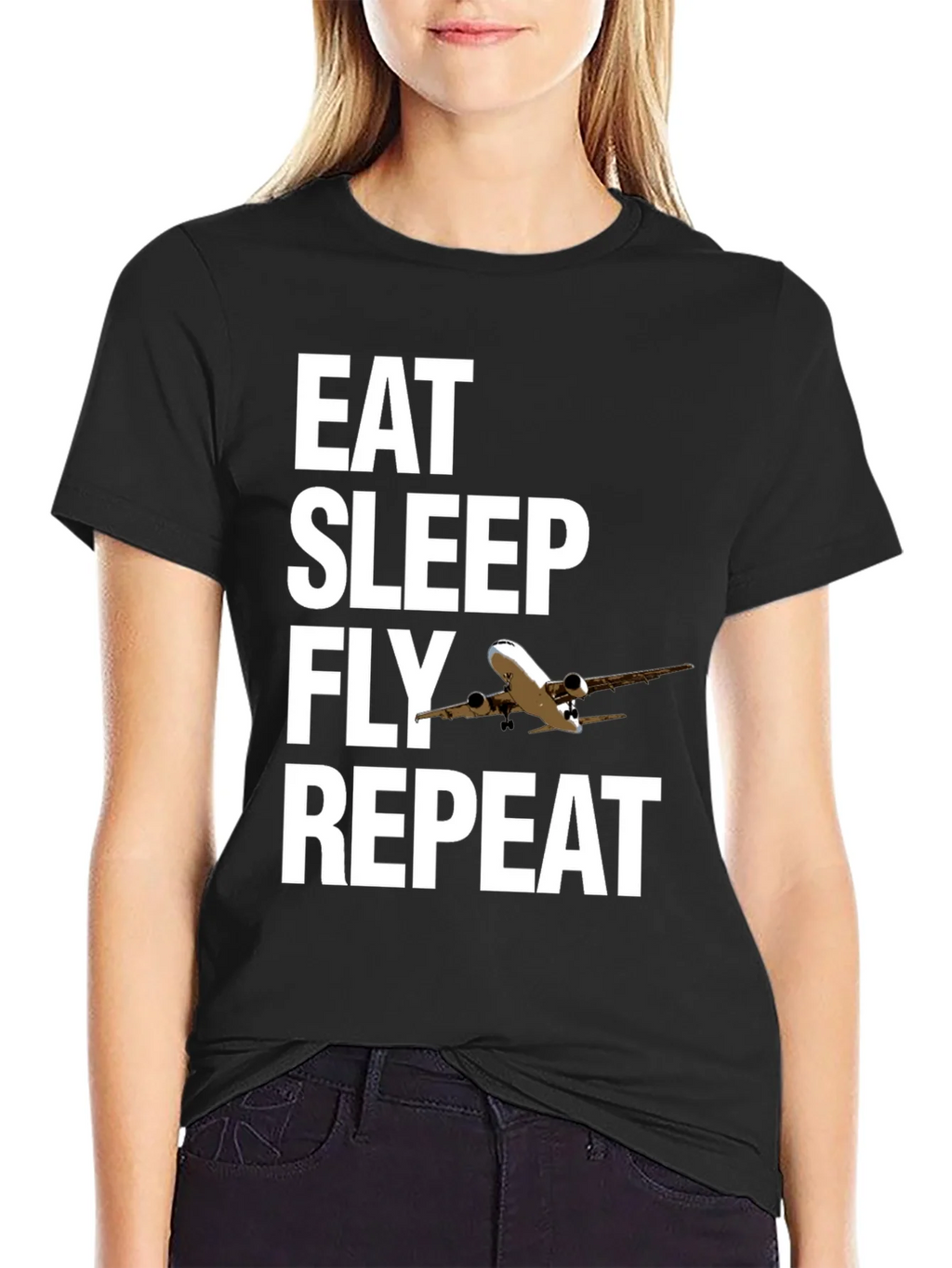 Eat Sleep Fly Repeat Aviation T-Shirt product image 2