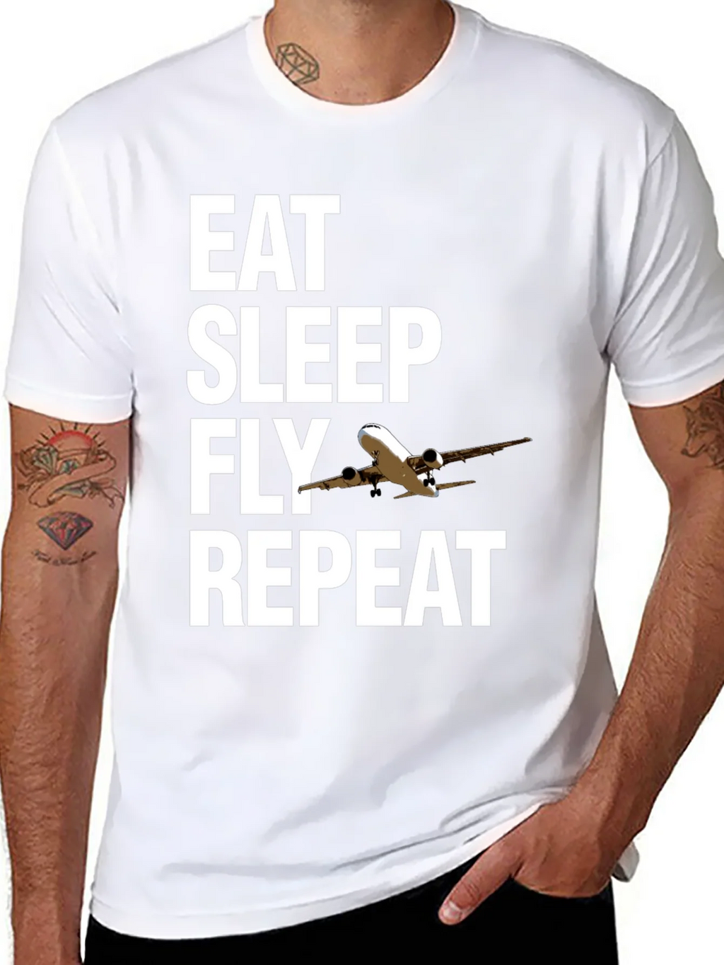 Eat Sleep Fly Repeat Aviation T-Shirt product image 7