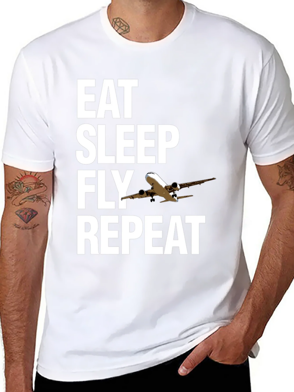 Eat Sleep Fly Repeat Aviation T-Shirt product image 7