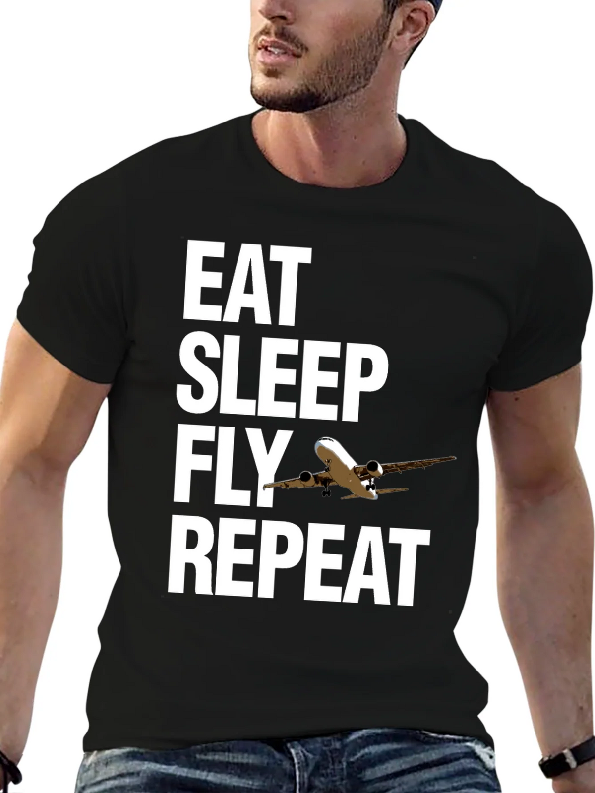 Eat Sleep Fly Repeat Aviation T-Shirt product image 6