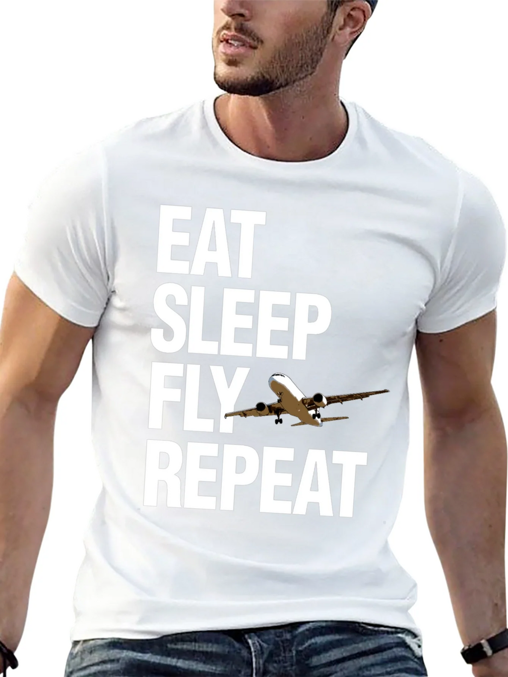 Eat Sleep Fly Repeat Aviation T-Shirt product image 12