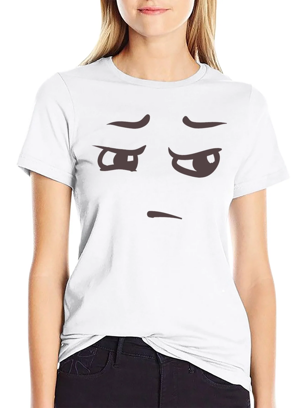 Skeptical Emoji Black T-Shirt product image 8