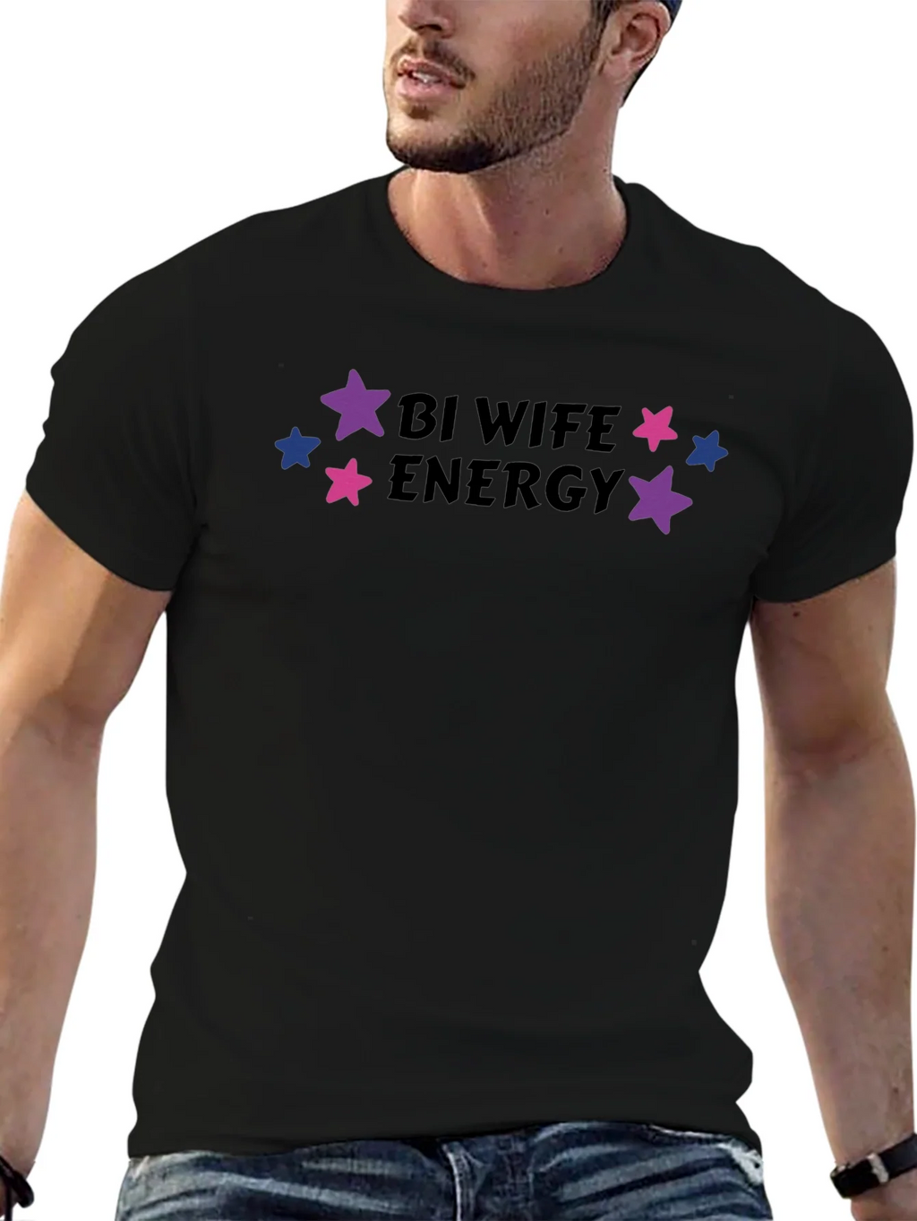 Bi Wife Energy T-Shirt - Pride product image 6