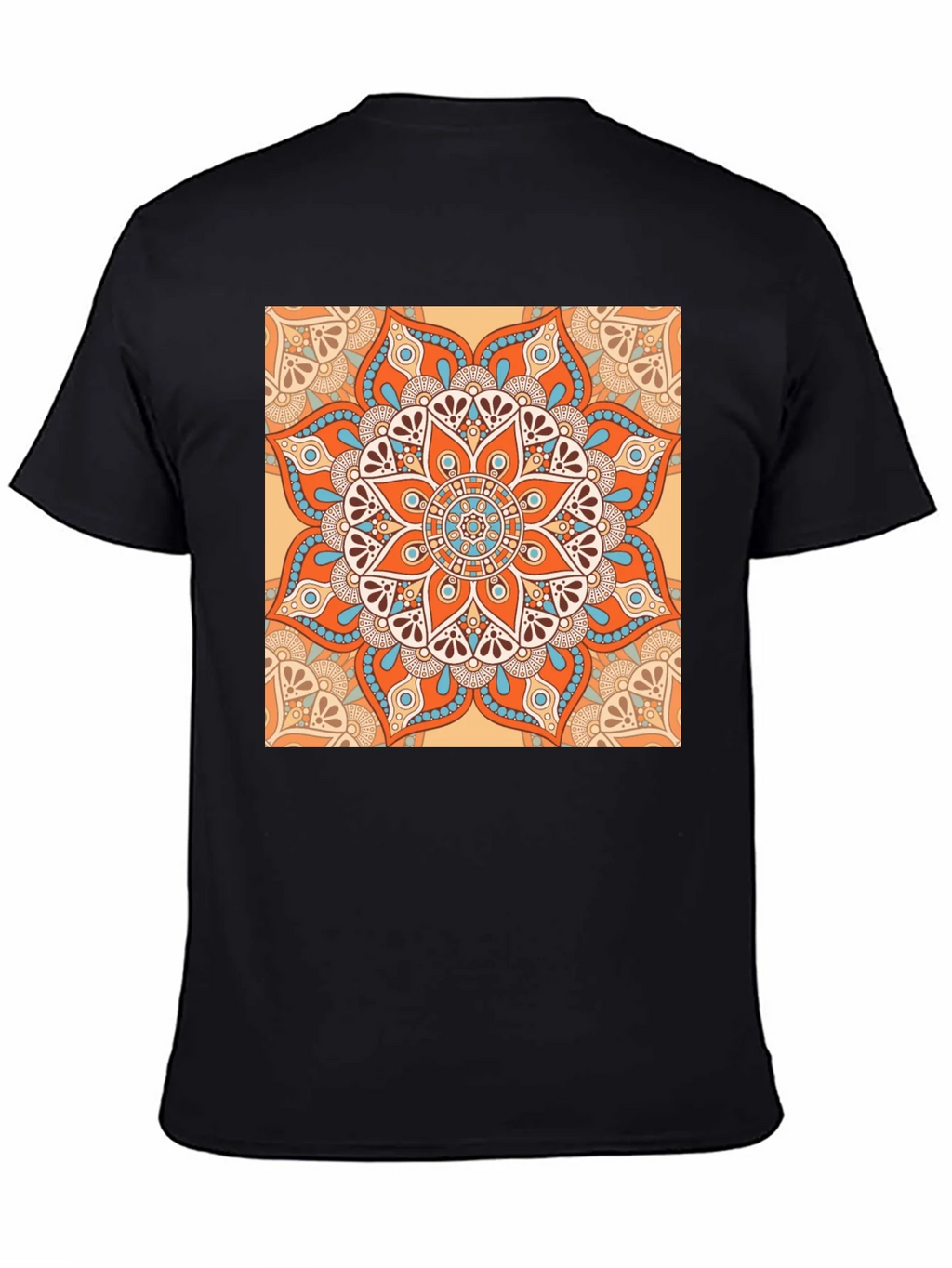 Black T-Shirt with Geometric Mandala Print product image 4