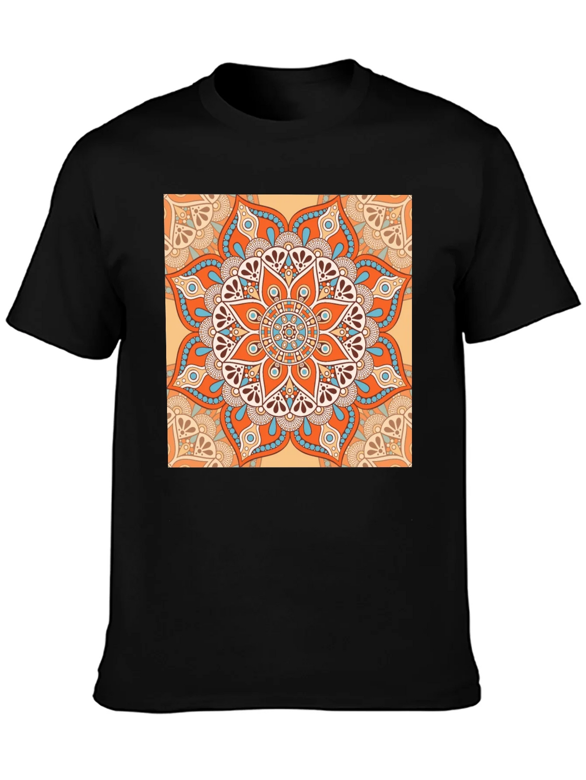 Black T-Shirt with Geometric Mandala Print product image 3