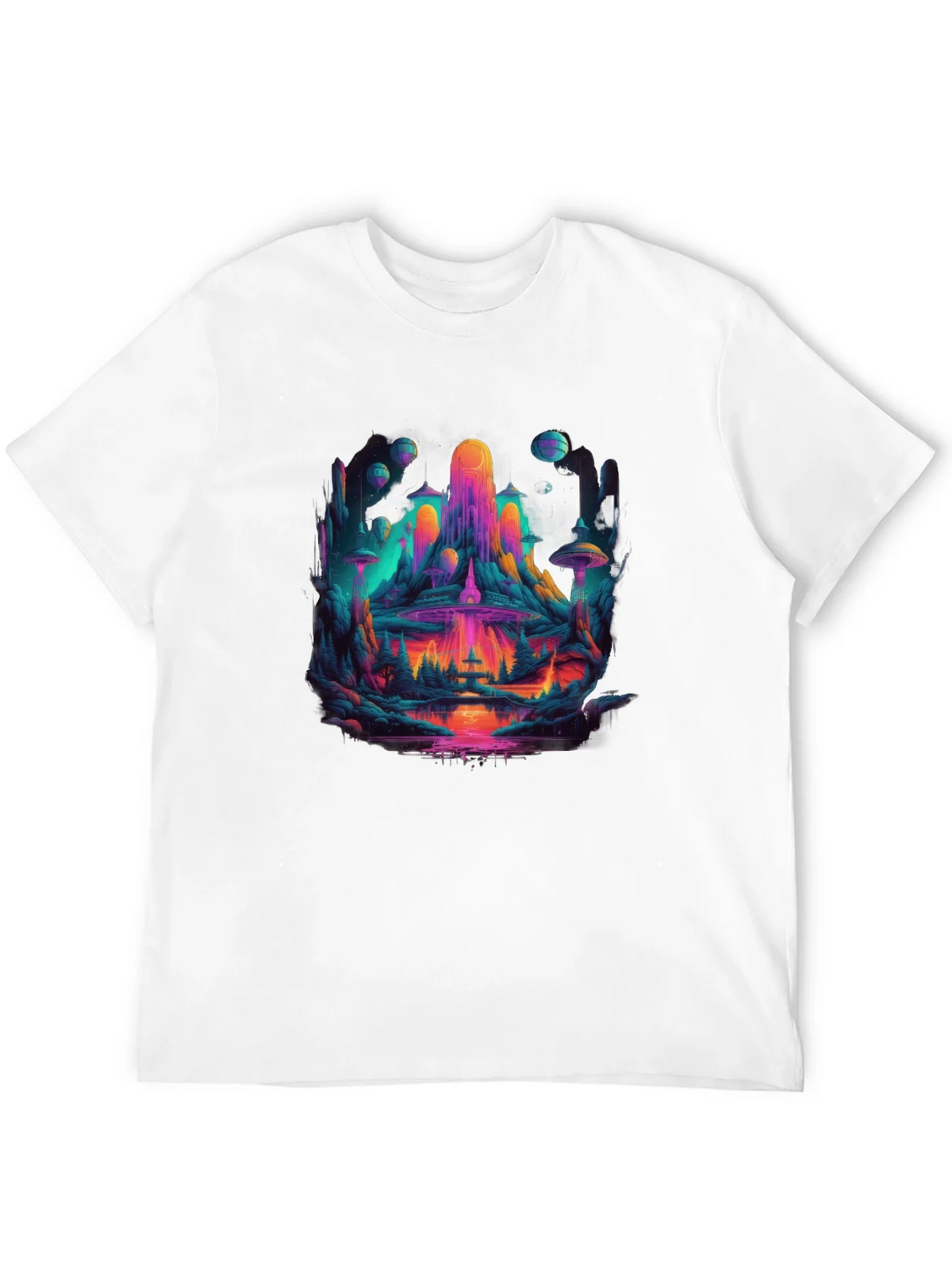 Vibrant Sci-Fi Landscape Graphic T-Shirt product image 11