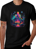 Vibrant Sci-Fi Landscape Graphic T-Shirt product image 1