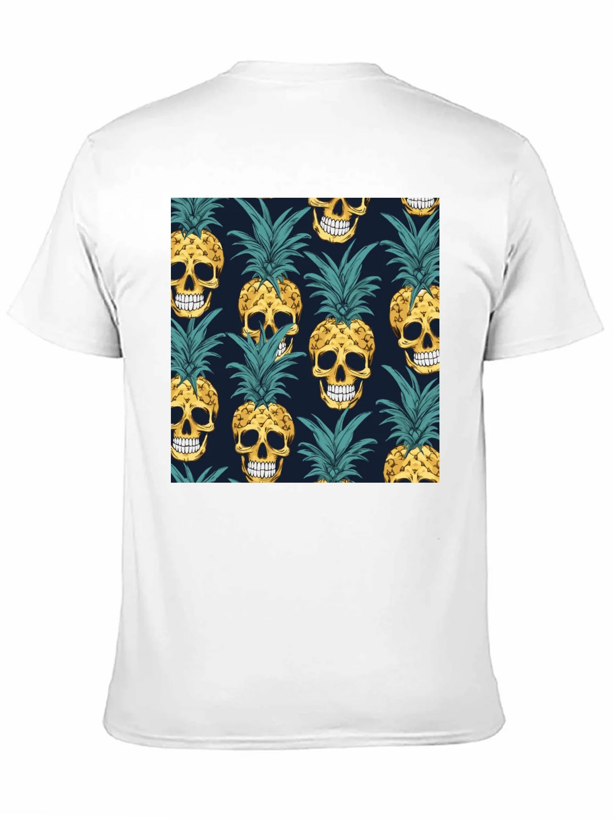 Skull Pineapple Print Black T-Shirt product image 10