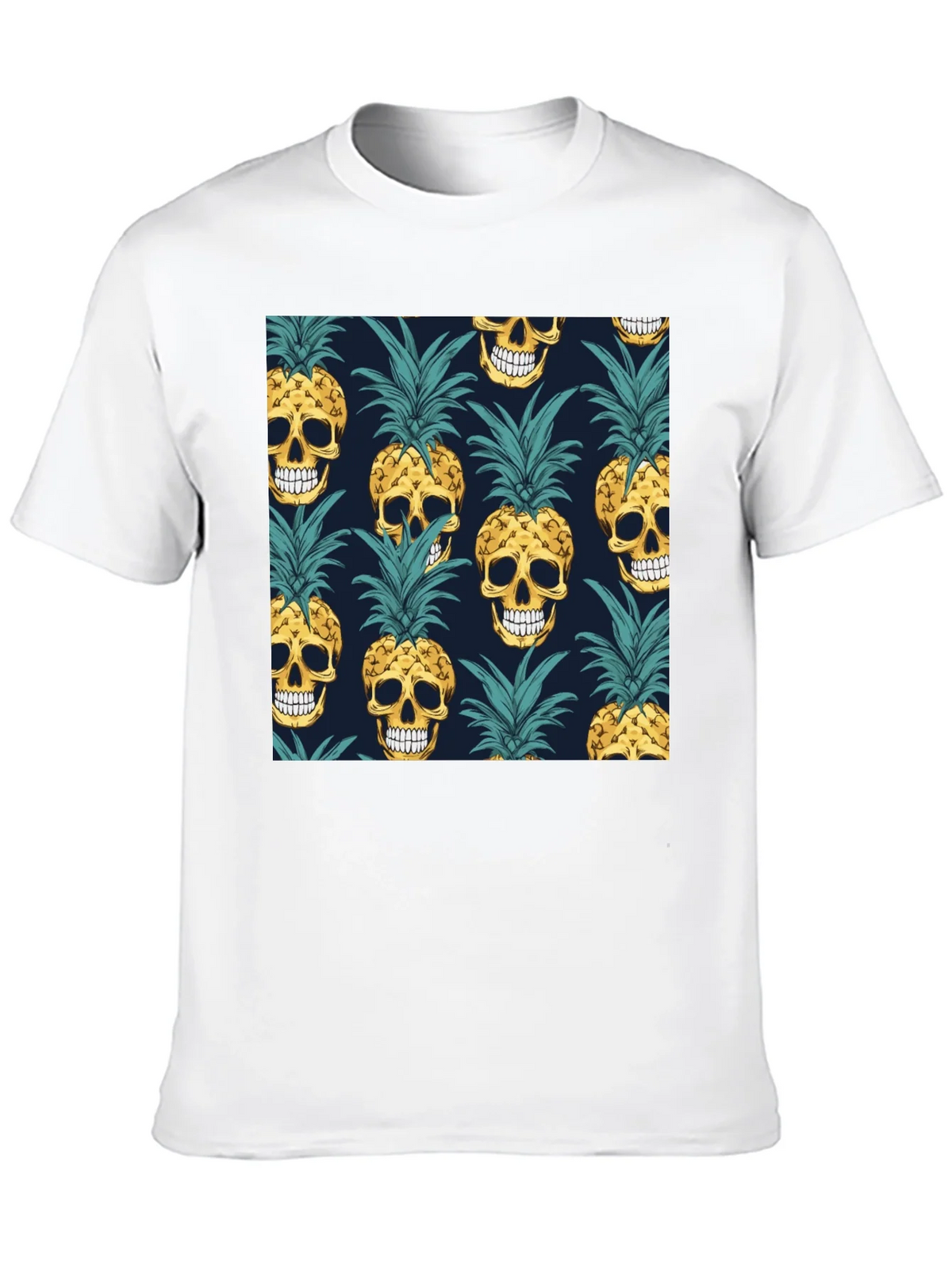 Skull Pineapple Print Black T-Shirt product image 9