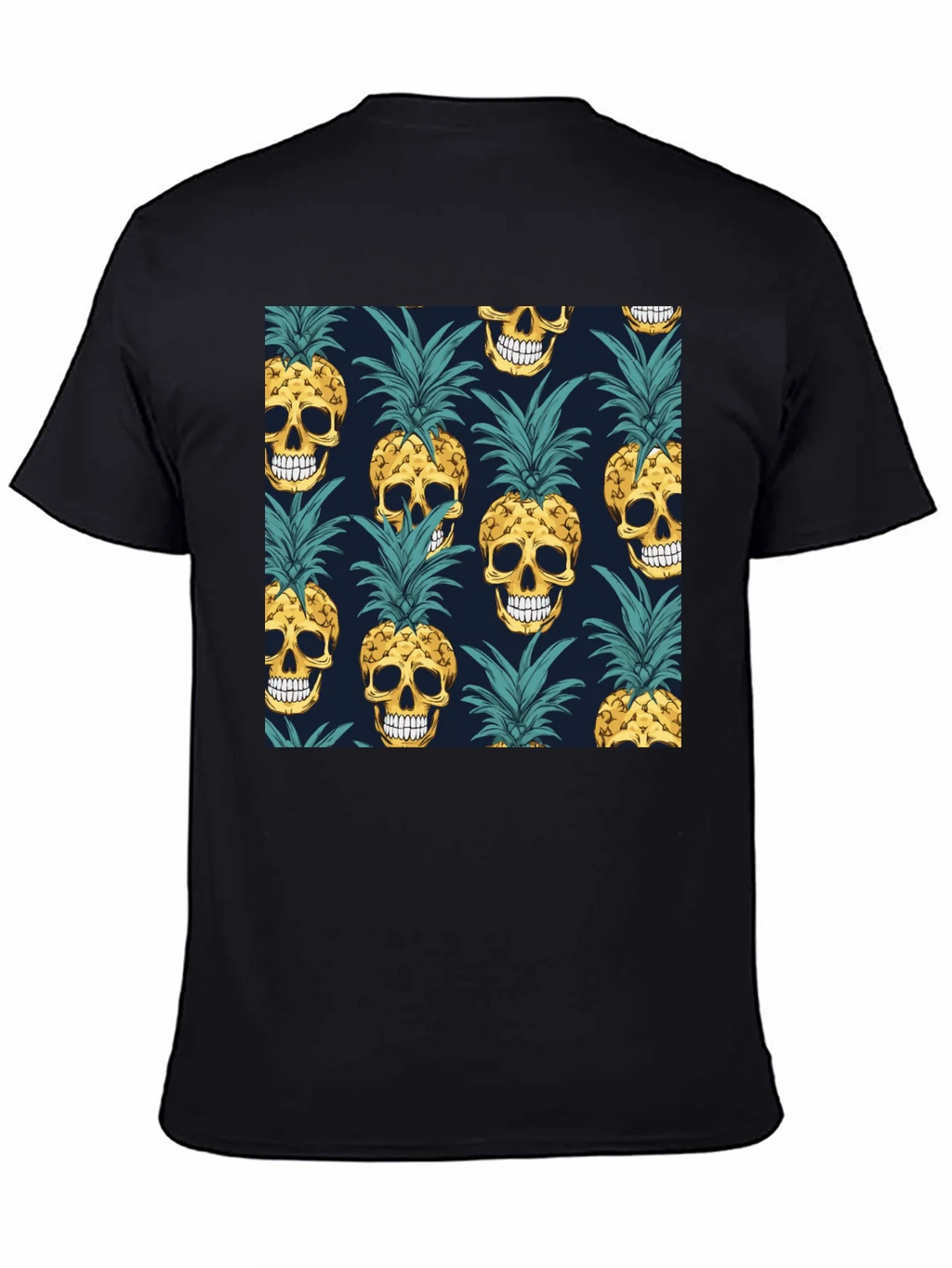 Skull Pineapple Print Black T-Shirt product image 4