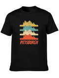 Pittsburgh Retro Skyline Graphic T-Shirt product image 1