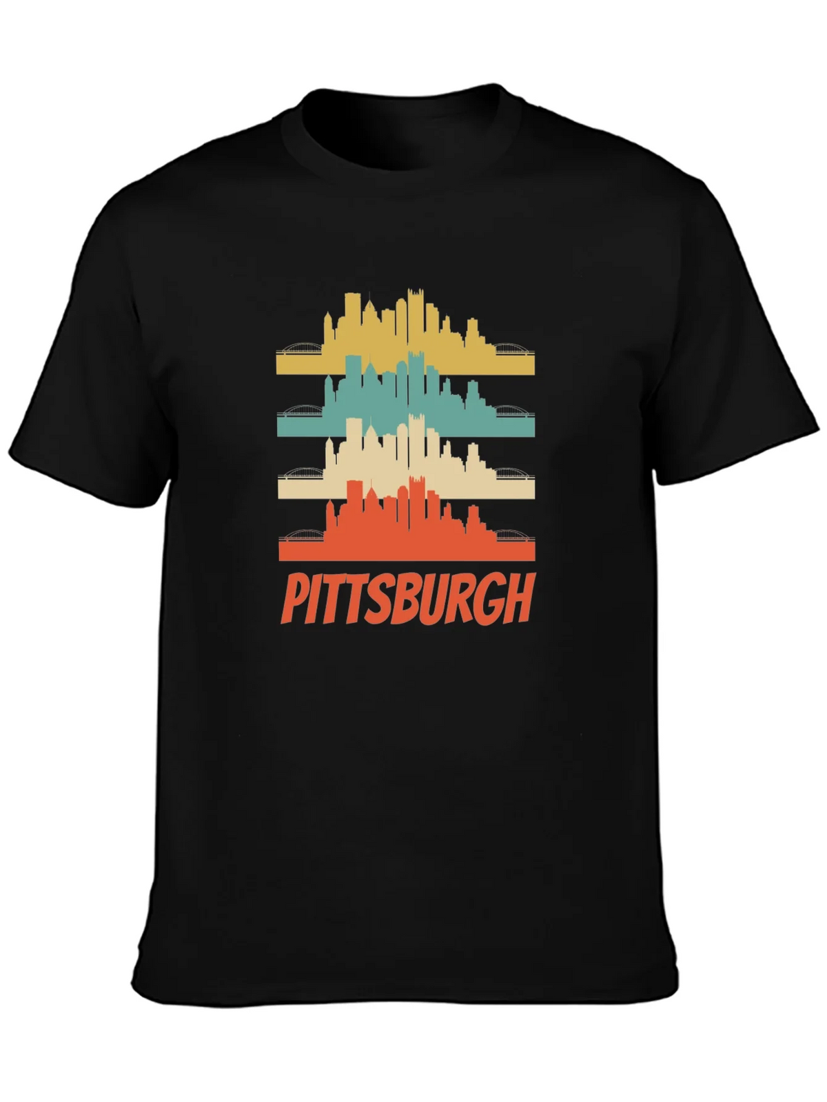Pittsburgh Retro Skyline Graphic T-Shirt product image 1