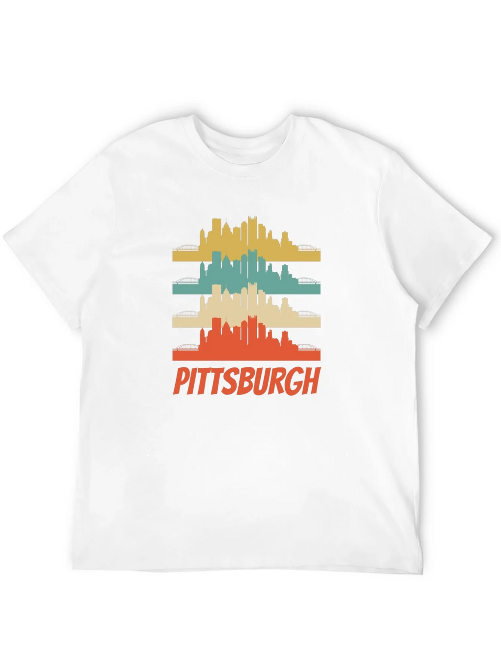 Pittsburgh Retro Skyline Graphic T-Shirt product image 9