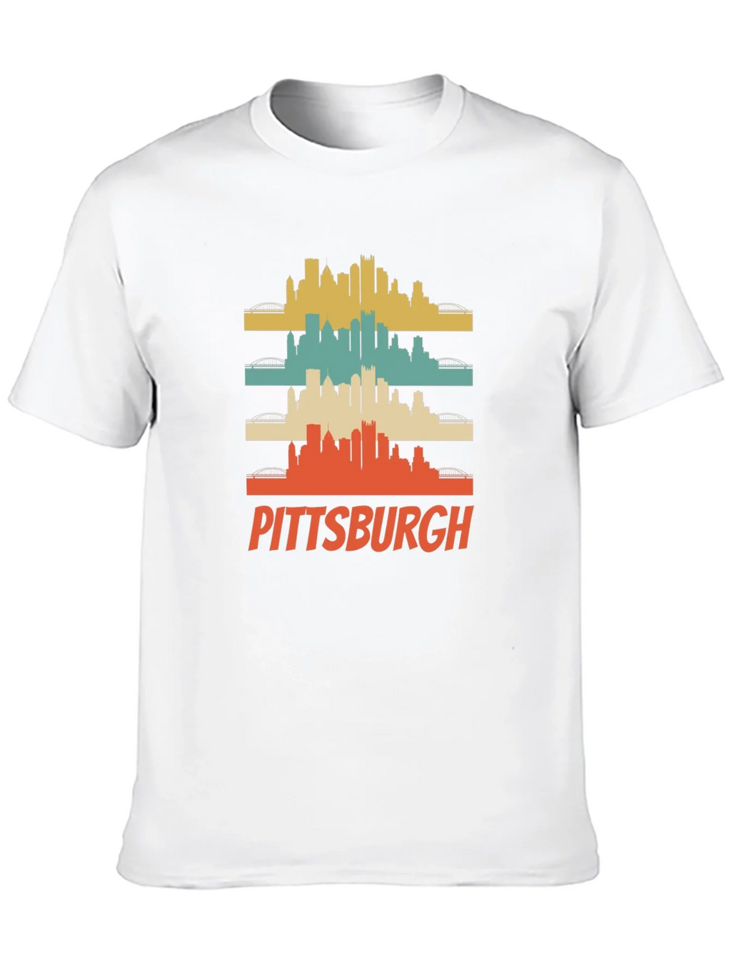 Pittsburgh Retro Skyline Graphic T-Shirt product image 7