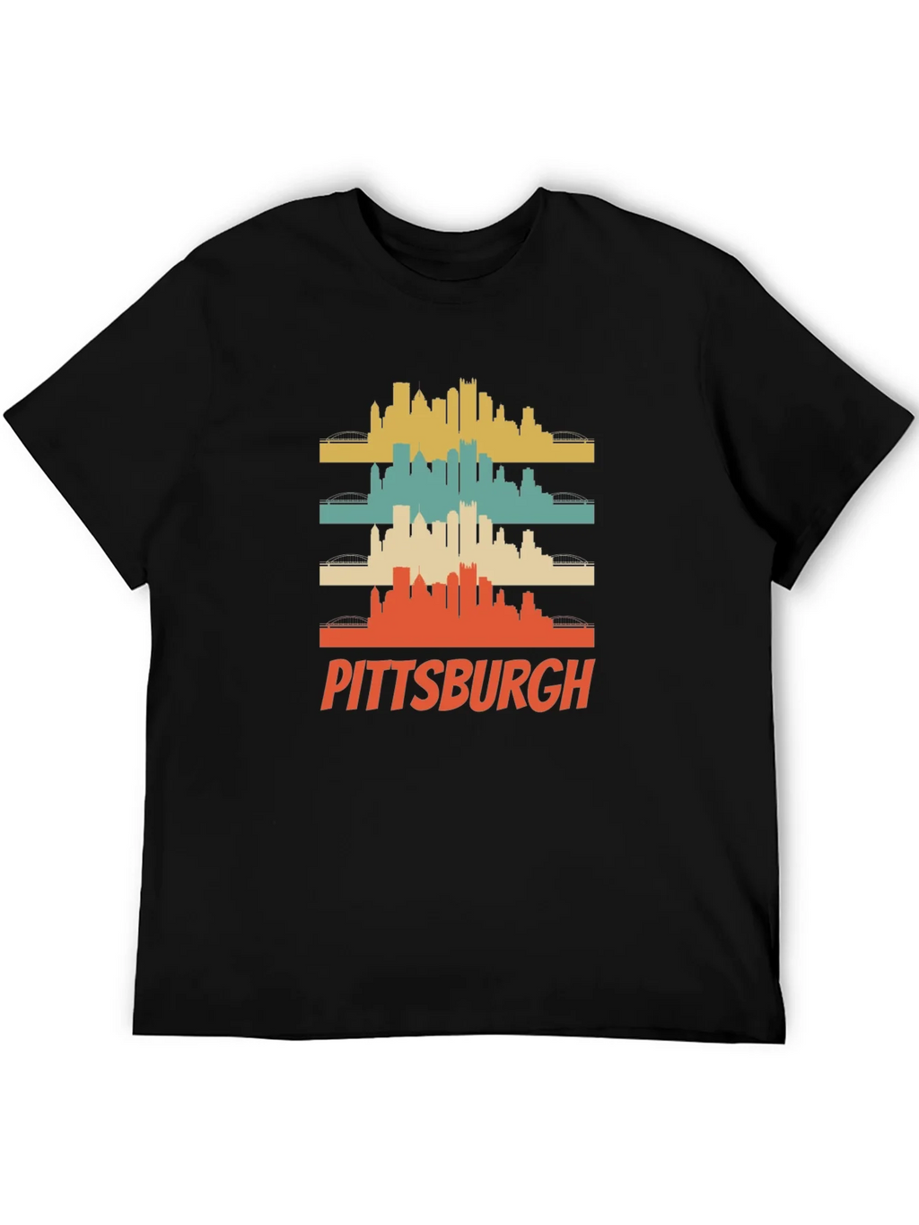 Pittsburgh Retro Skyline Graphic T-Shirt product image 3