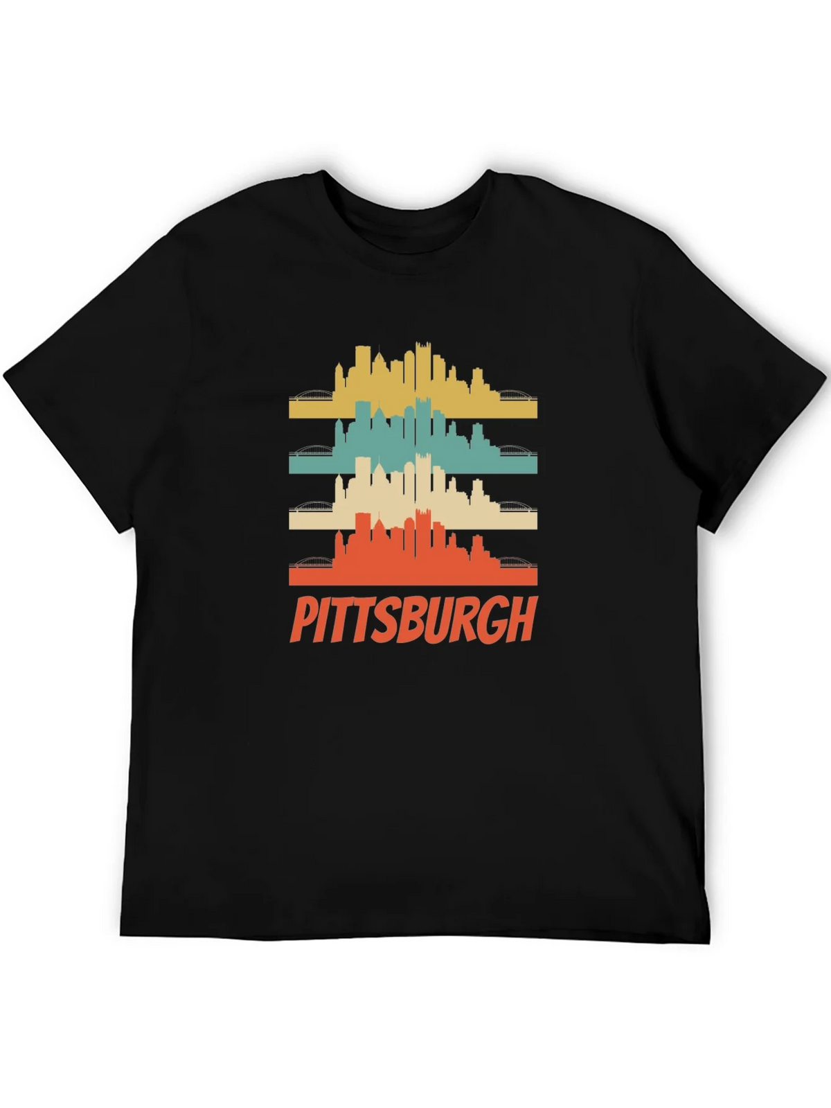 Pittsburgh Retro Skyline Graphic T-Shirt product image 3
