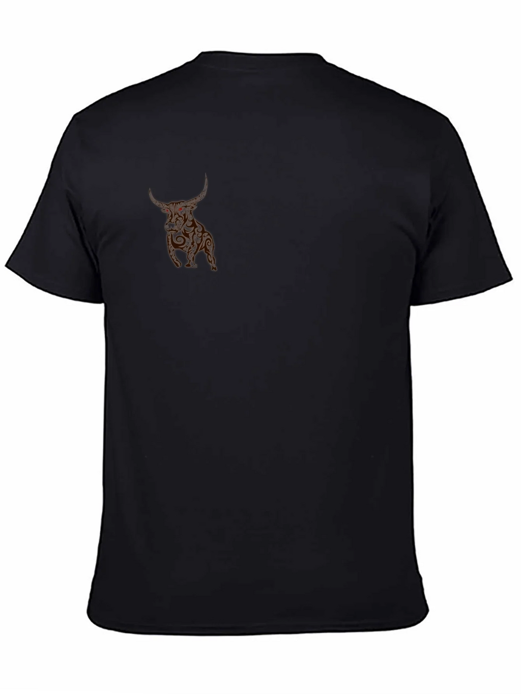 Mens Black T-Shirt with Bull Graphic product image 4