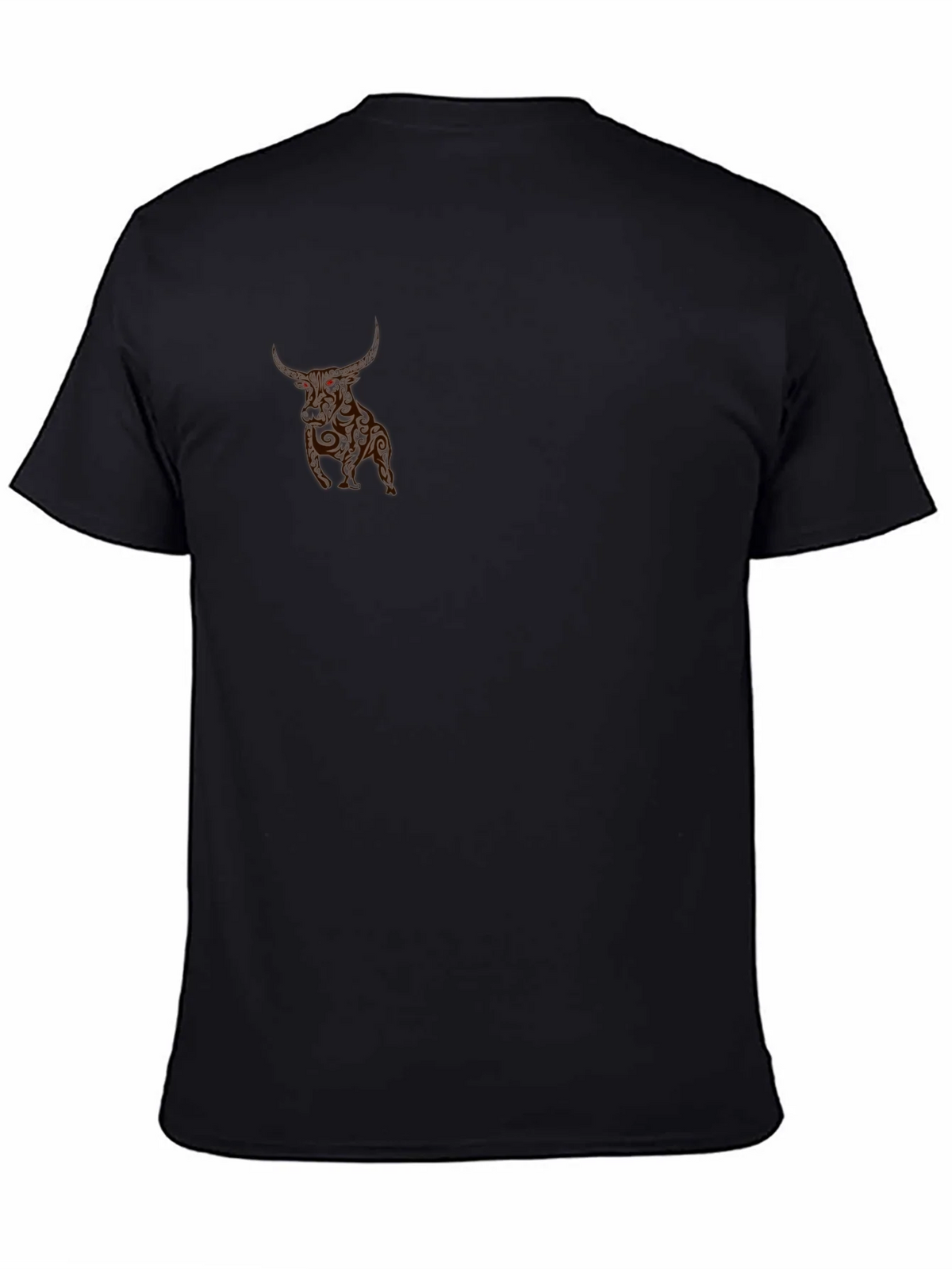 Mens Black T-Shirt with Bull Graphic product image 4